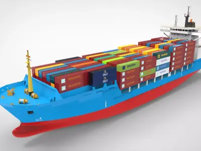 Container Ship Low-poly 3D model buy