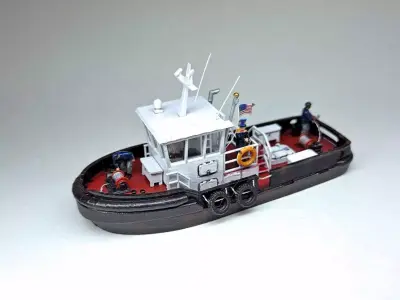 N Scale Tugboat with Sailors 3D model
