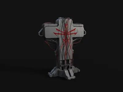 Cyberpunk Crucifix  Low-poly 3D model