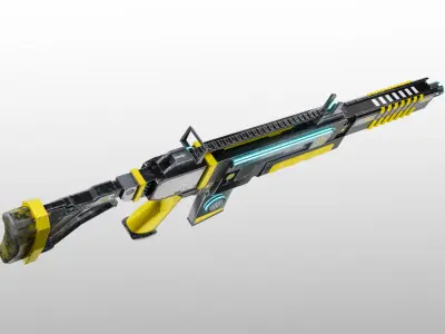 Sci-Fi Rifle Low-poly 3D model shop