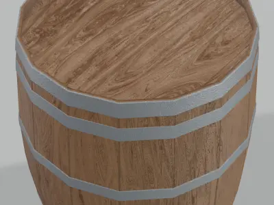 Medium Toasted Lowpoly Bourbon Rundlet Barrel Low-poly 3D model
