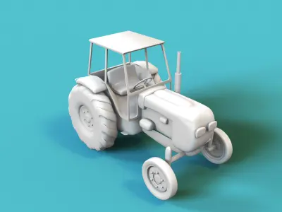 Tractor Low Poly 3D model
