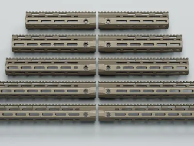 AR-15 - URX-4 Handguards - Replica Low-poly 3D model