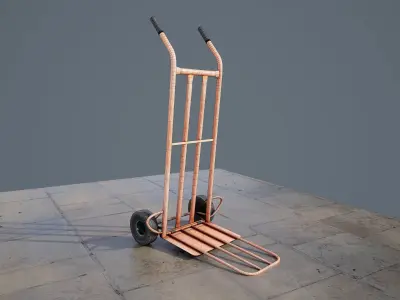 Wheelbarrow Assets Free low-poly 3D model