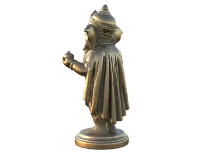 Lord Ganesha  Statue Metal Low-poly 3D model