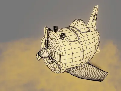 plane toy airplane flying in sky 3D model
