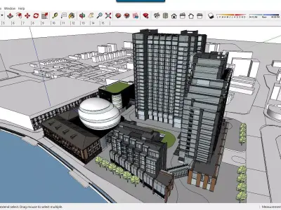 Sketchup Commercial Complex C4 3D model