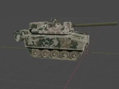 Low Poly Military Model camouflaged tank Low-poly 3D model