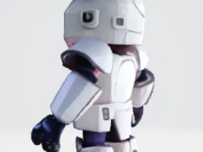 Dark Cyber Knight - Futuristic Armored Combat Robot 3D model