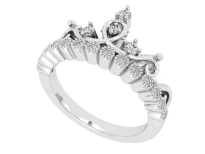 Crown Engagement Ring 3D print model