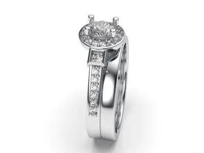 solitaire with ring sizes  8 part S83 3D print model