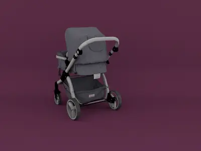 Baby Stroller Low-poly 3D model purchase