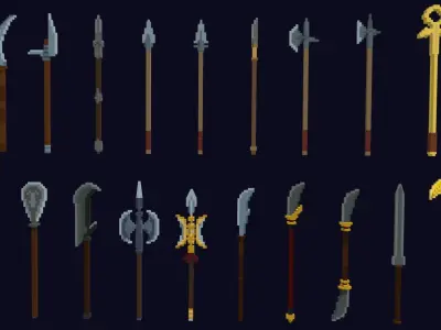 Voxel Weapons Pack - 3D Lowpoly Game Assets Low-poly 3D model