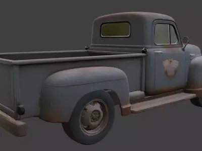 Vintage Rusty Pickup Truck 3D Model 3D model 6