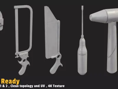 5 Tools  Game Ready VOL01 Low-poly 3D model