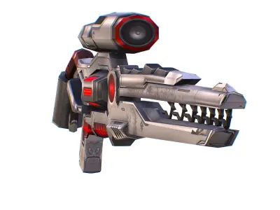LowPoly Cartoon Sci-Fi Sniper Rifle Future Low-poly 3D model order