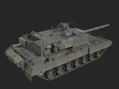 3 coatings of Indian Army KMW Arjun Main battle tank Low-poly 3D model