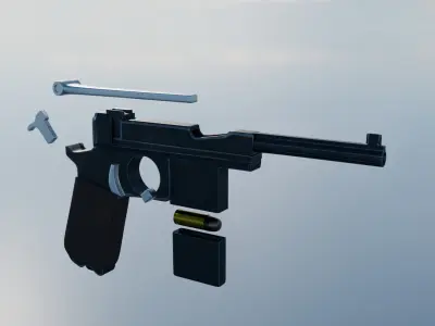 Bergmann1908 Low-poly 3D model