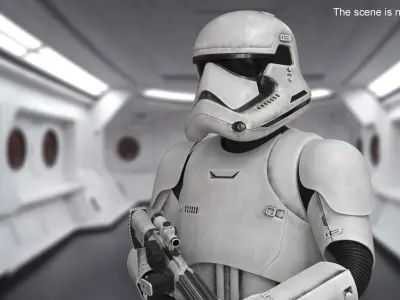  Star Wars Dirty Stormtrooper with Blaster Stand Pose 