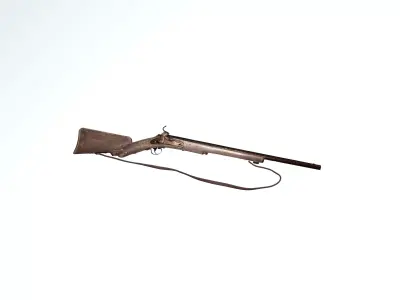 Antique Walnut Shotgun - High Detail 3D Model 3D model