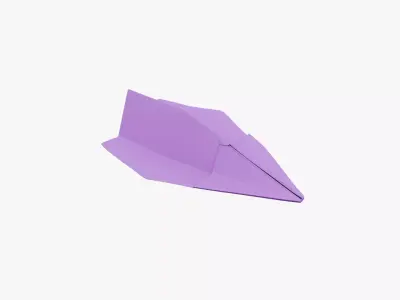 Paper Plane Magenta Low-poly 3D model