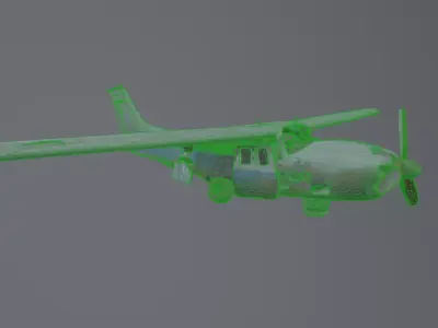 destroyed airplane prop 3D model