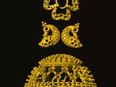 jumka gold piece of jewelry 3D print model