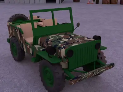 Army Jeep 3D model purchase