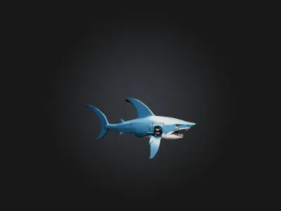 RoboShark Model Low-poly 3D model