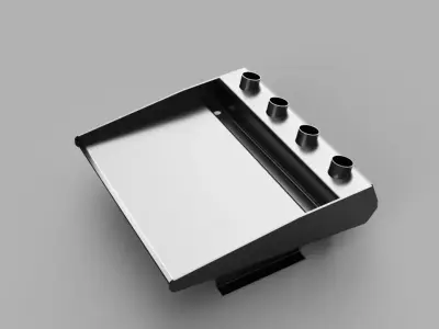 Aluminum Bait Board DIY 4 rod holder 600mm  3D model
