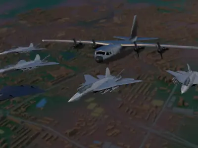 Military planes Low-poly 3D model