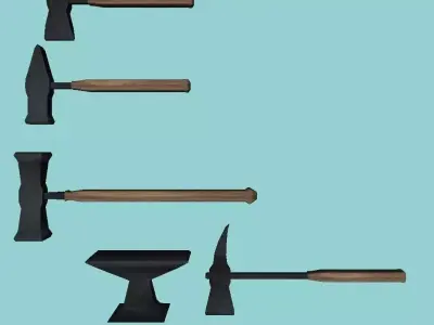 Tools pack Free low-poly 3D model