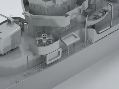 USS Kidd Destroyer DD-661 3D model