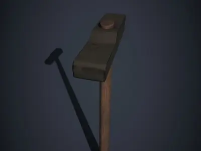 Old hammer and new hammers texture Low-poly 3D model