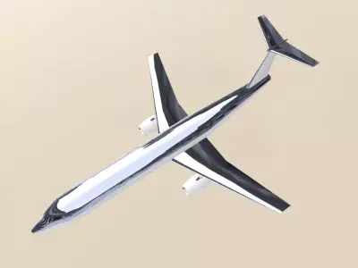 Fictional Twin Engine T-Tail Jetliner 7N7-300 Inspired 3D model