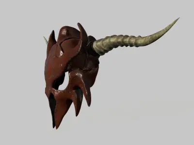 low poly barbarian helmet Low-poly 3D model