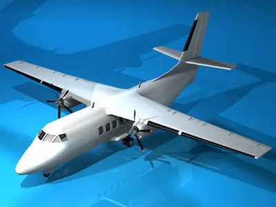 Turboprop twin engine 3D model