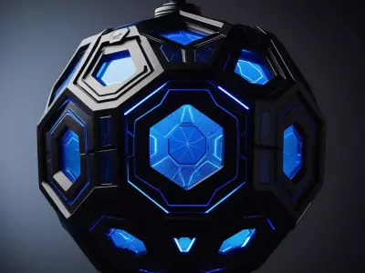 SciFi Geometric Energy Core Orb 3D model