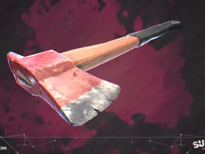 Stilized Survival Fire Axe Free low-poly 3D model