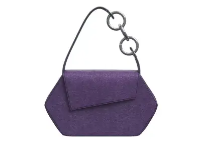 Purple Leather Baguette Bag 3D model