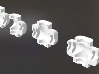 Gear box with bevel gear 3D print model