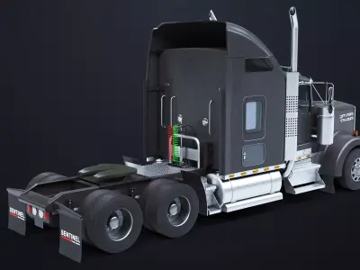 Heavy Truck Chassis 02 Generic Black All PBR Unity UE Textures Low-poly 3D model