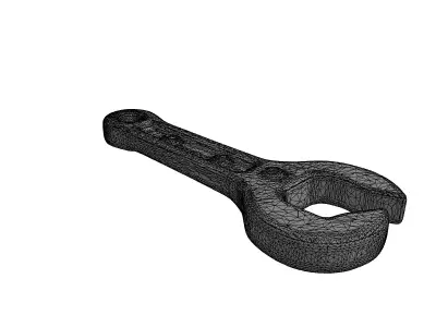 Rusty OpenEnd Wrench PBR Tool Low-poly 3D model