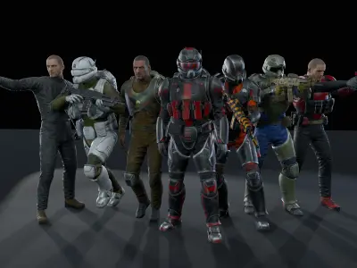 Sci-fi Military Low-poly 3D model