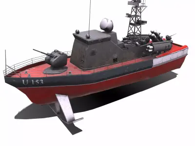 Matka Class Missile Boat Low-poly PBR Low-poly 3D model