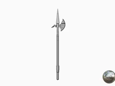 Switzerland Middle age Axe  Low-poly 3D model