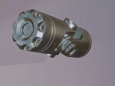 Universal Joint  and  Procedural Worn Painted Metal Material  Free 3D model