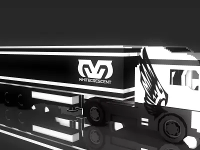 Minecraft Truck Trailer 3D Model V1 Free 3D Model Free 3D model