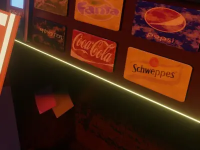 distributor 3D model neon sign on pole Free 3D model