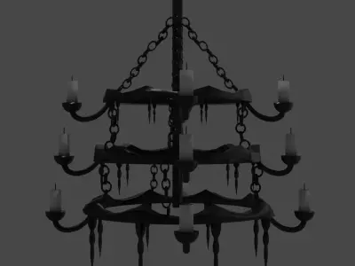 Crystal Chandelier  Low-poly 3D model